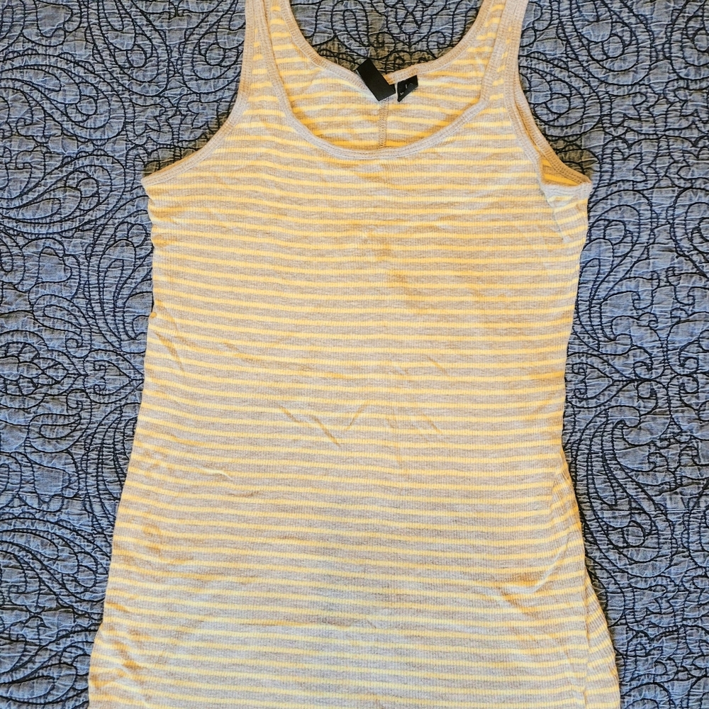 Cynthia Rowley, yellow and grey tank size large